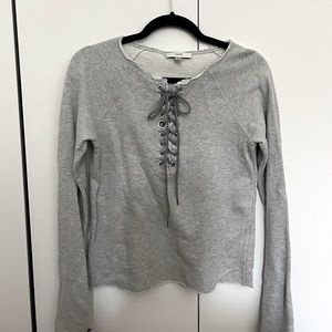 Diesel lace up grey sweatshirt